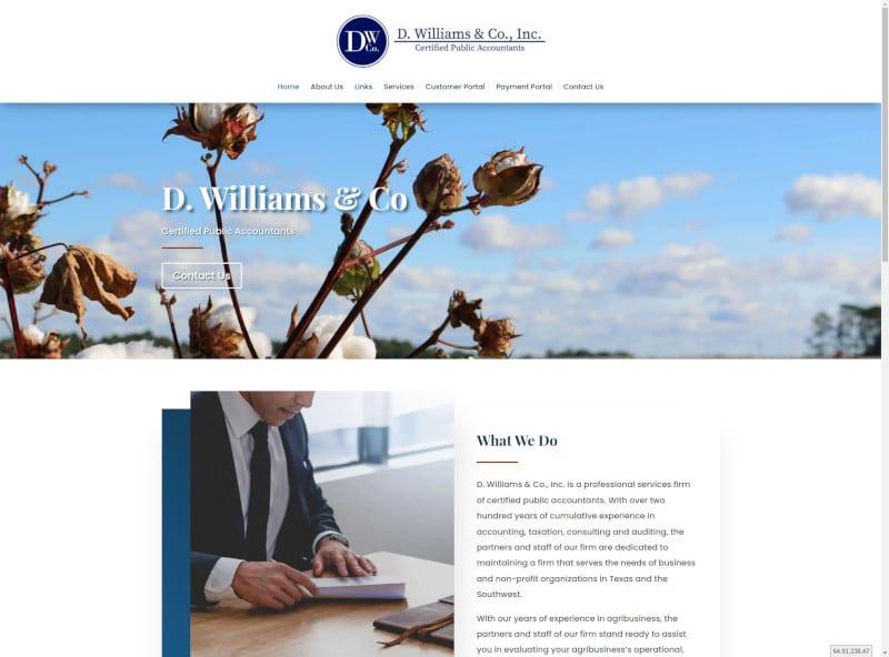 D. Williams & Co: Building A Website For An Accounting Firm in Lubbock