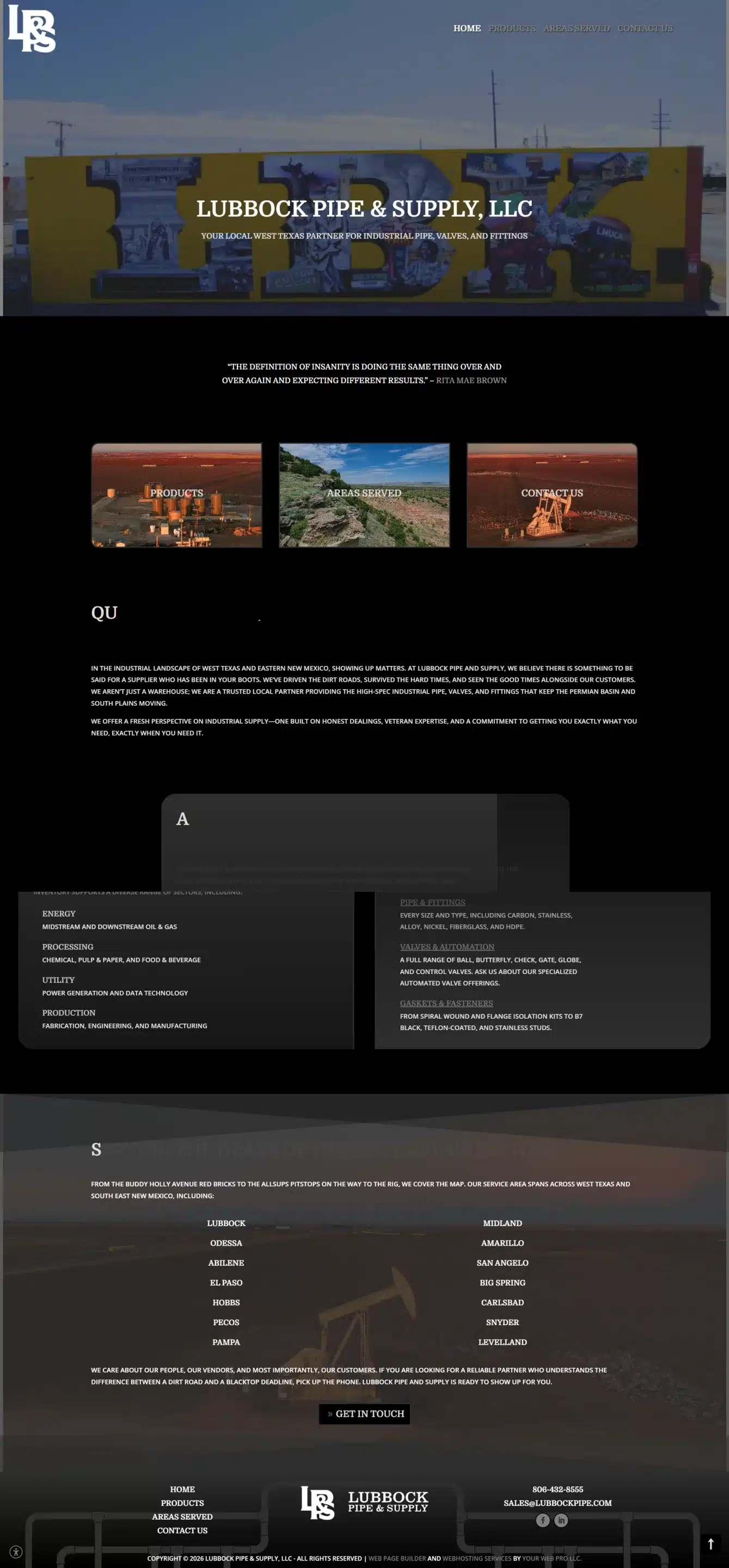 Industrial Pipe, Valves, & Fittings _ Lubbock Pipe and Supply (1) website