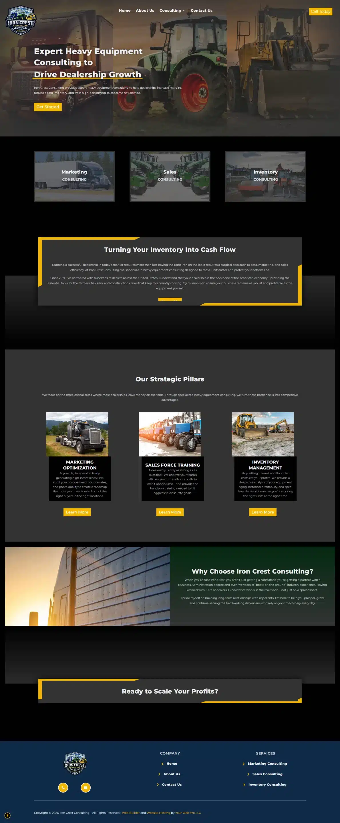 Heavy Equipment Consulting _ Iron Crest Consulting (1) website