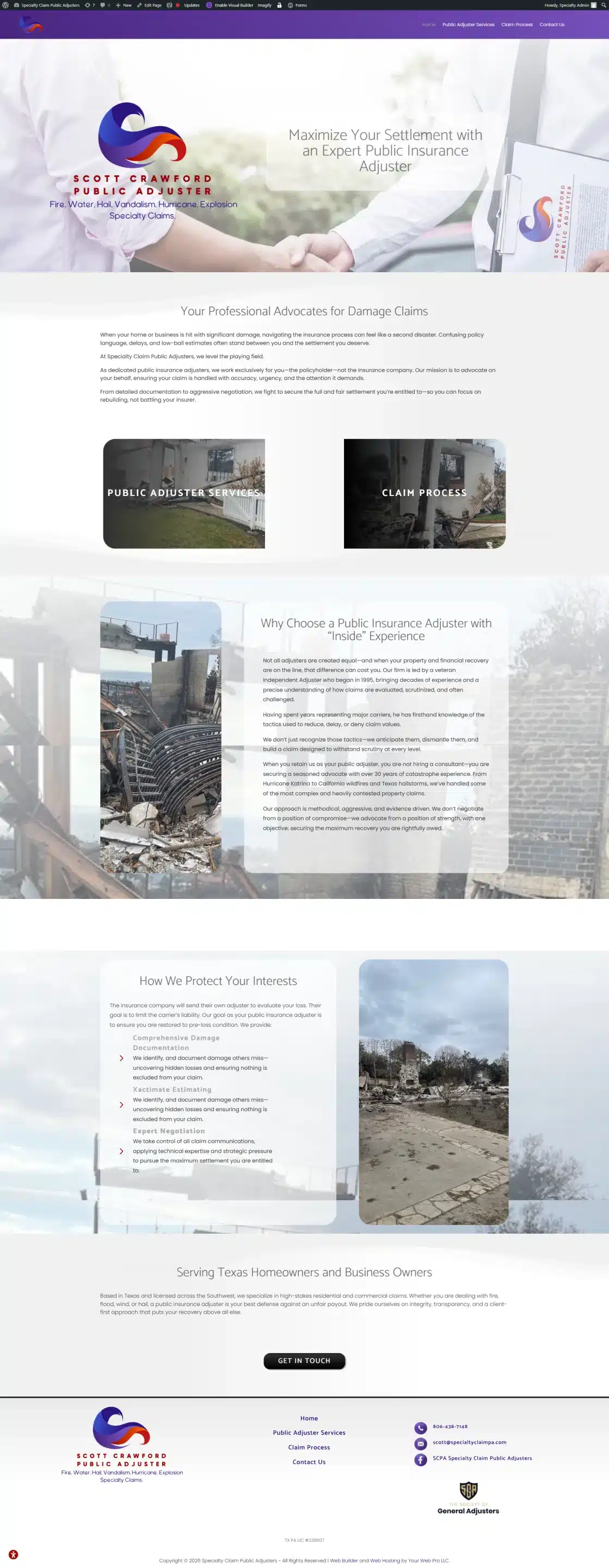 Home - Specialty Claim Public Adjusters (1) website